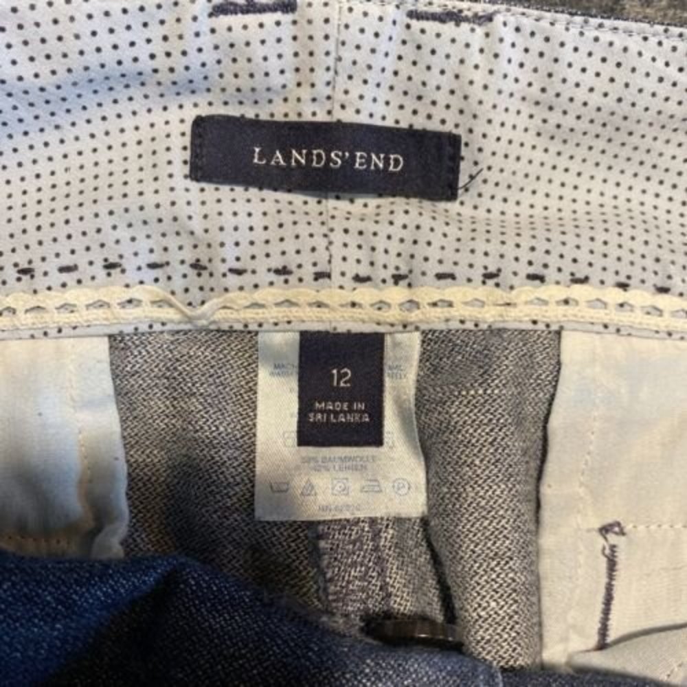 Lands' End Denim Wide Leg Dress Pants 12 - Picture 5 of 6